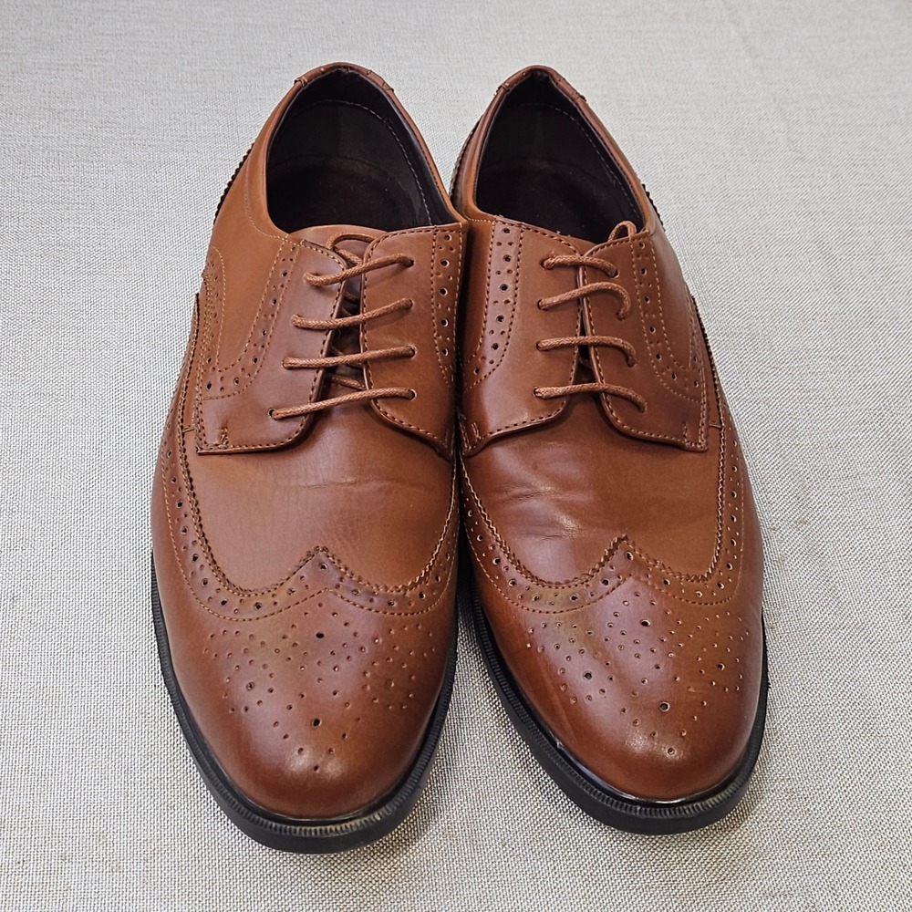 Globalwin Mens Wingtip Oxford Dress Shoes Tan Brown Brogue Size 11‎